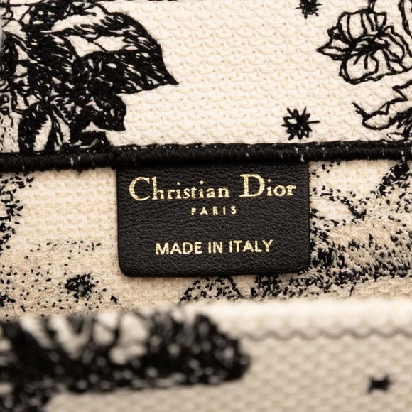 Christian Dior Dior Book Tote Medium Zodiac Embroidery Bag Beige Black Canvas... - Picture 5 of 6
